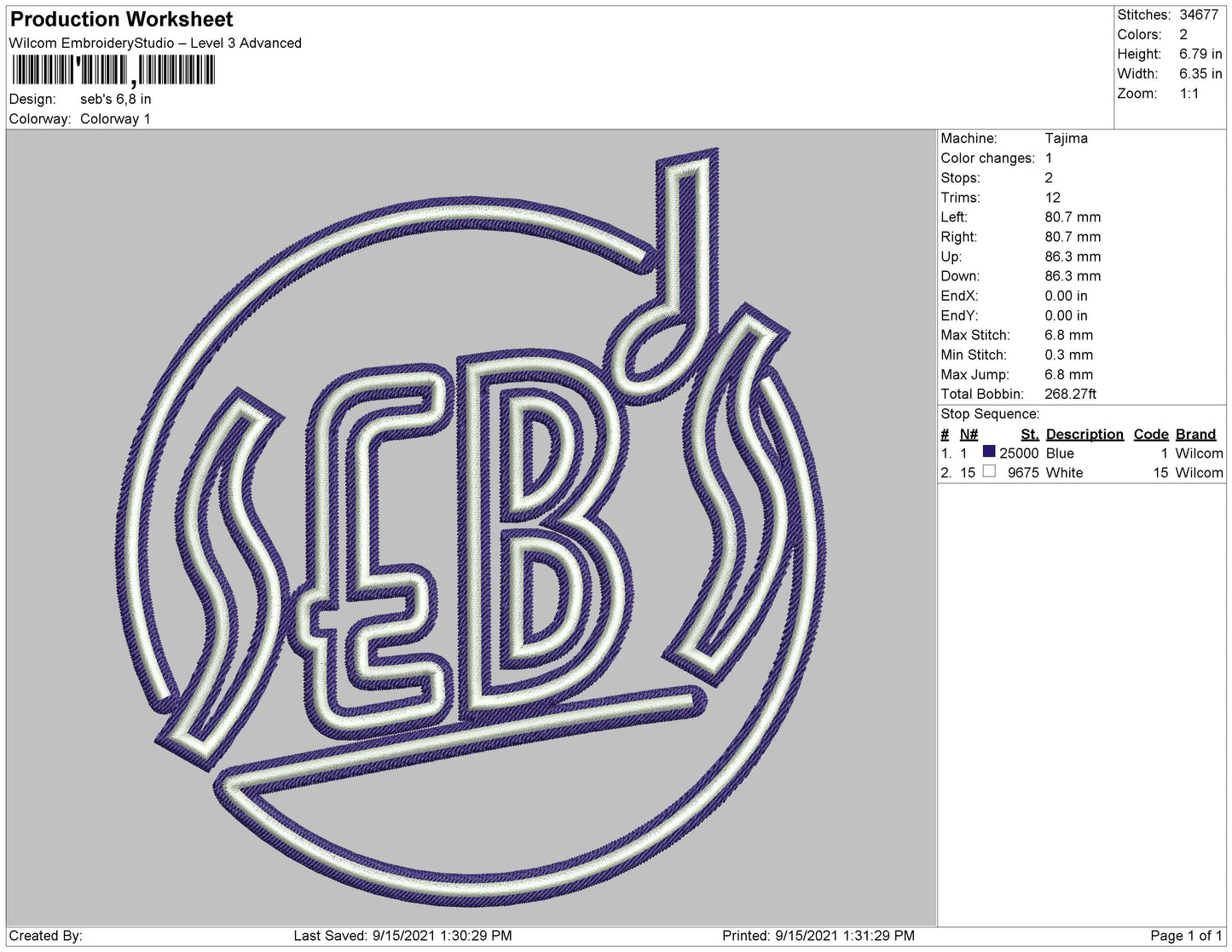 Sebs Logo Embroidery