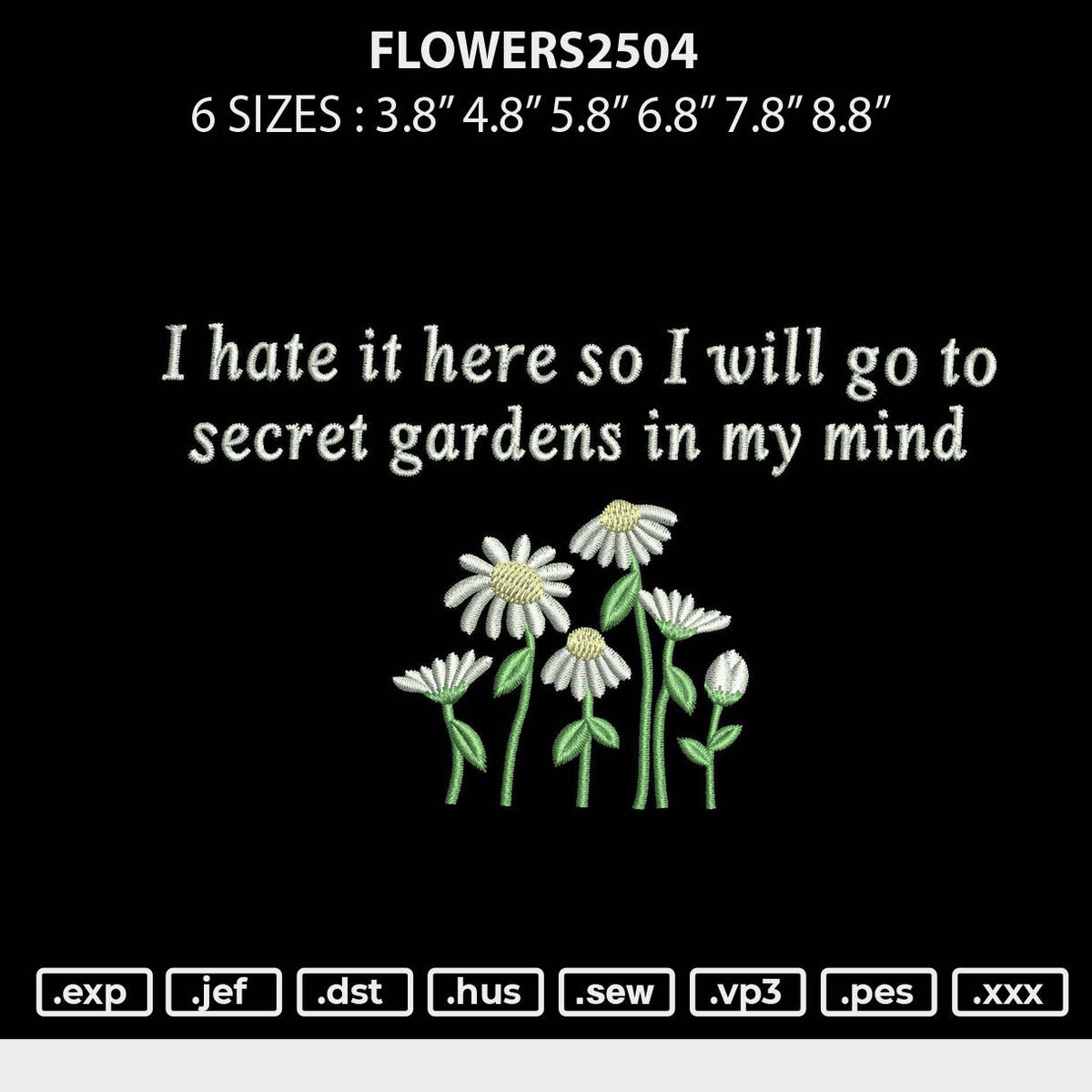 Flowers2504 Embroidery File 6 sizes