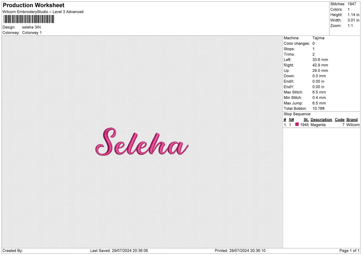 Seleha Embroidery File 6 size