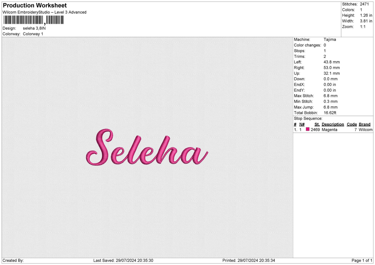 Seleha Embroidery File 6 size