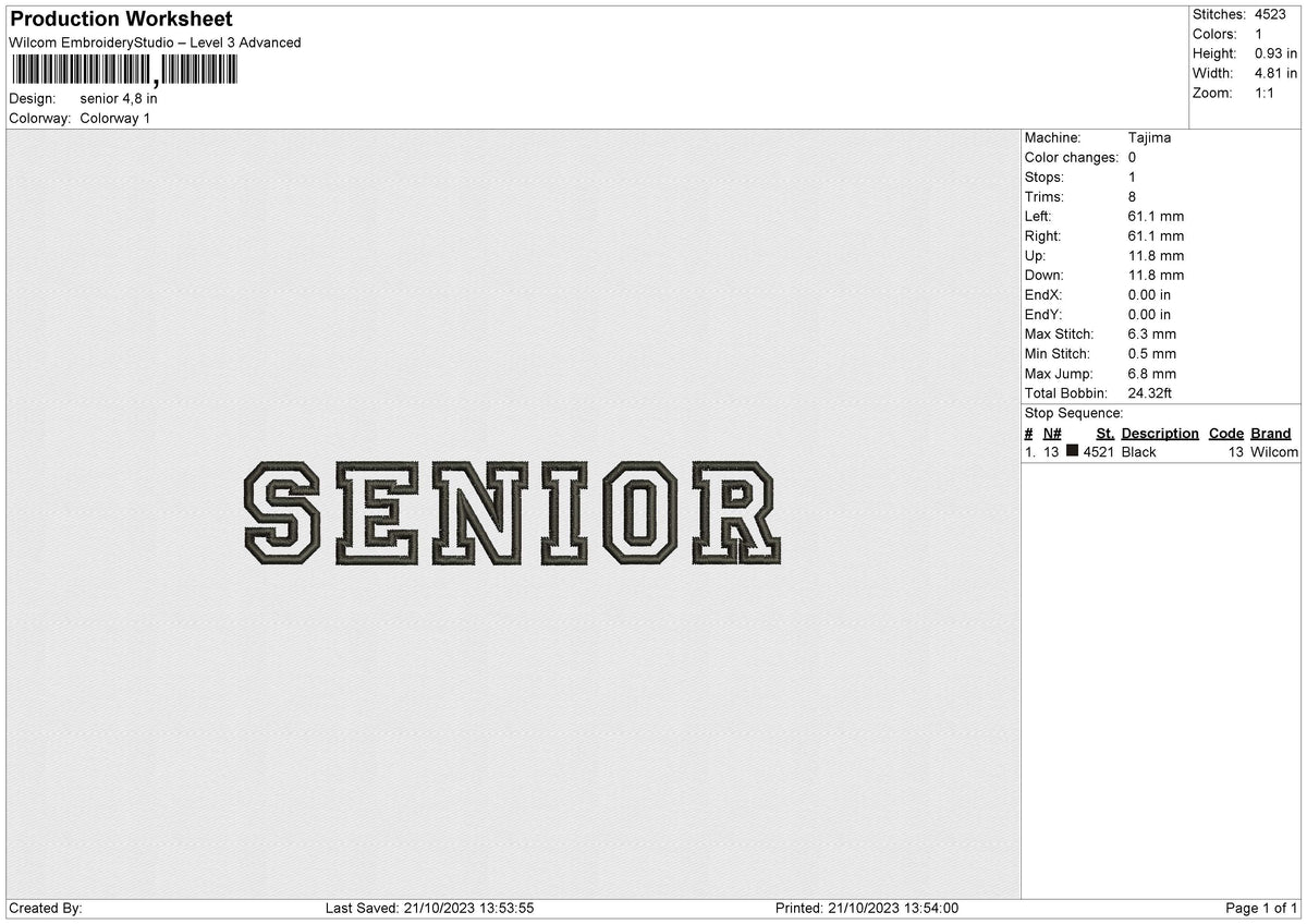 Senior Embroidery File 6 size