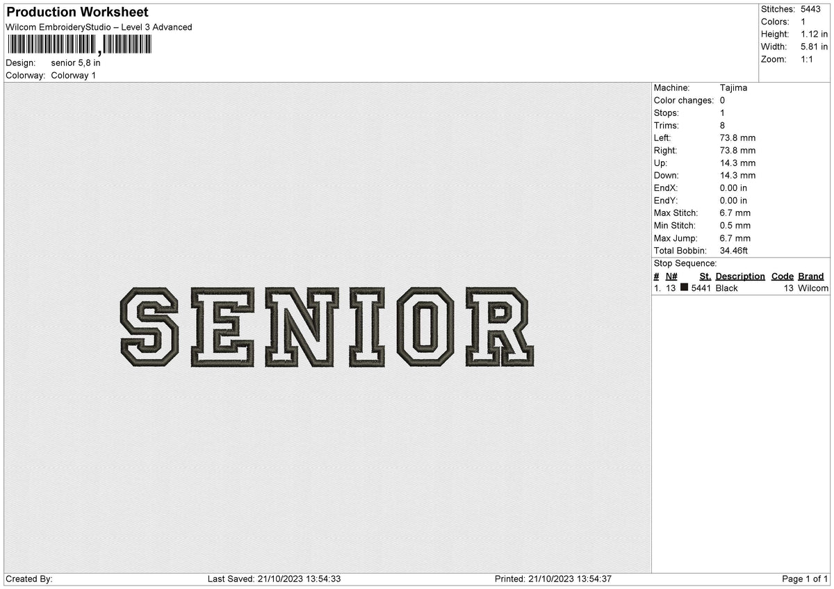 Senior Embroidery File 6 size