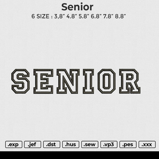 Senior Embroidery File 6 size