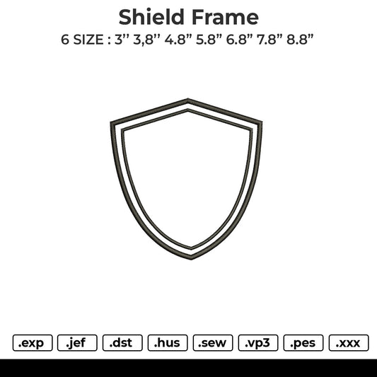 Shield frame Embroidery File 6 size