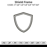 Shield frame Embroidery File 6 size