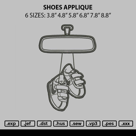 Shoes Applique Embroidery File 6 sizes