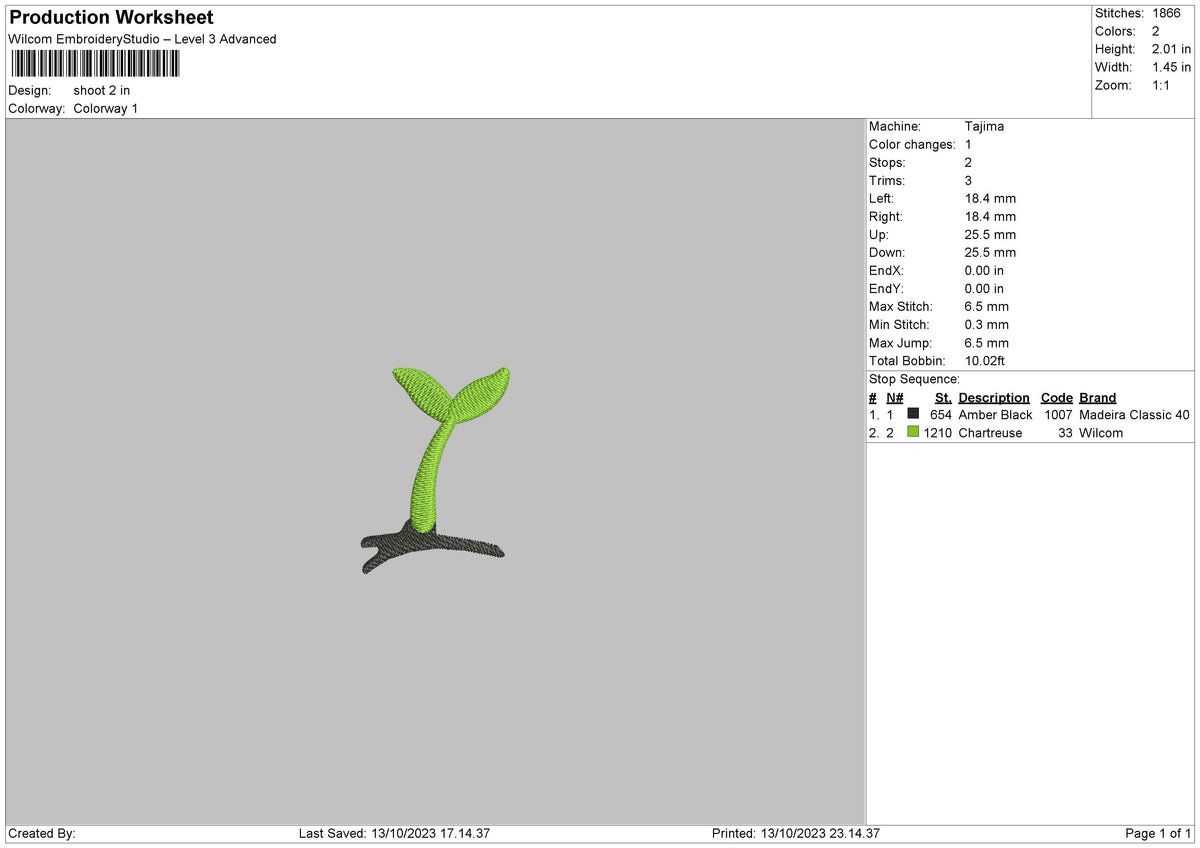 Shoot Embroidery File 6 sizes