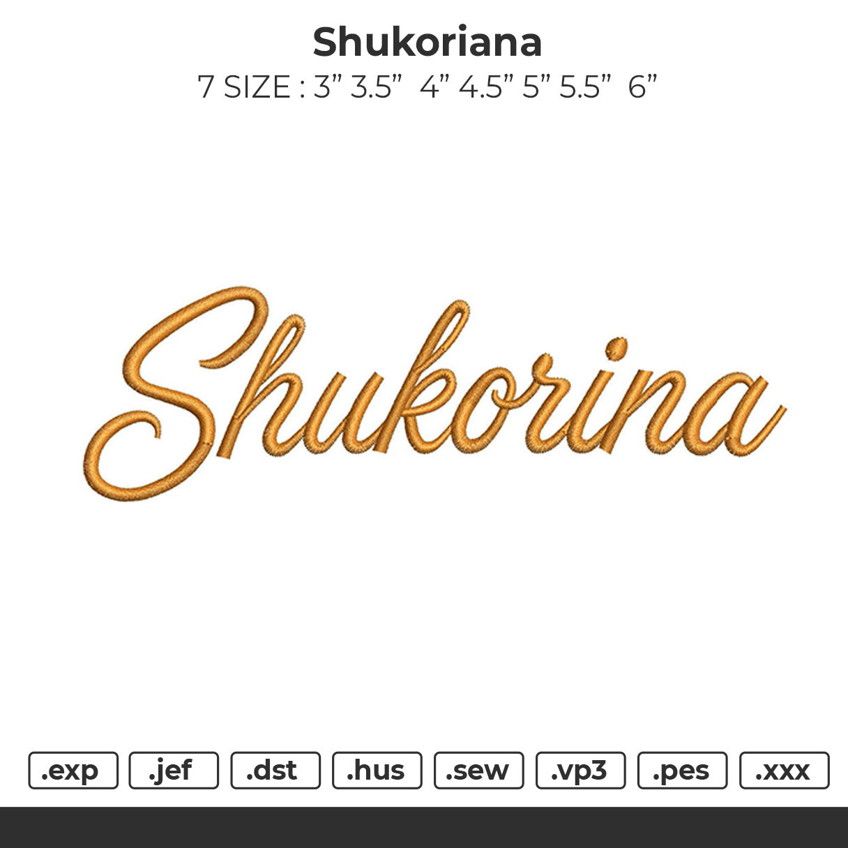 Shukoriana Embroidery File 6 size