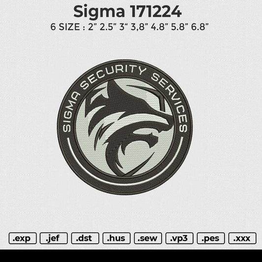 Sigma 171224 Embroidery File 6 size
