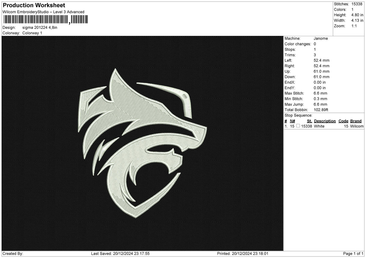 Sigma 201224 Embroidery File 6 size
