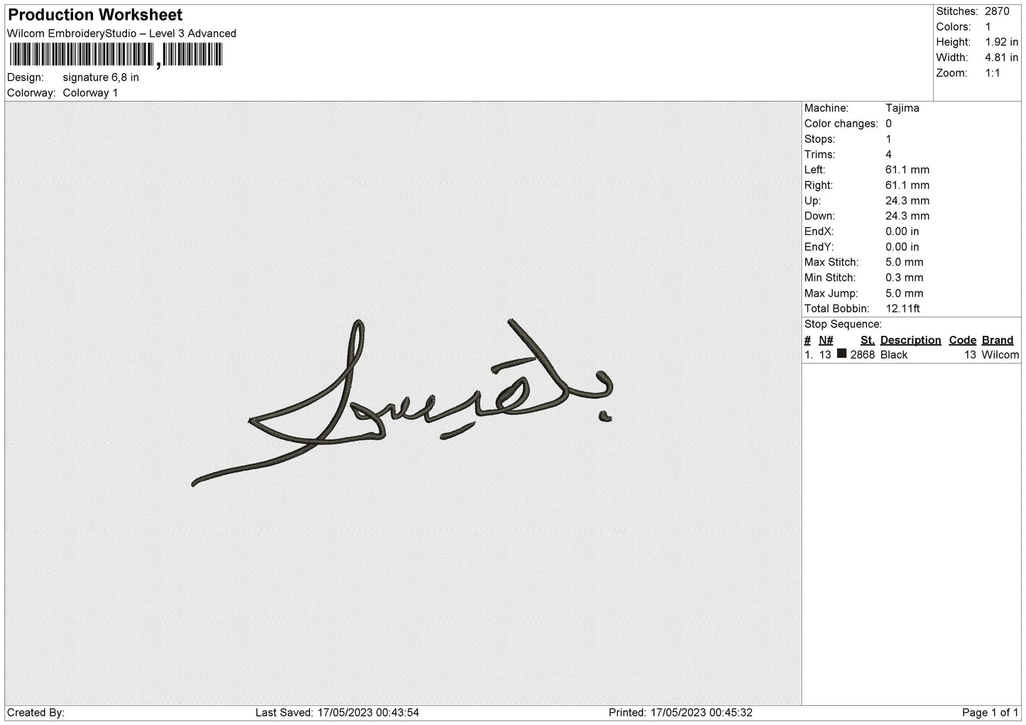 Signature Embroidery