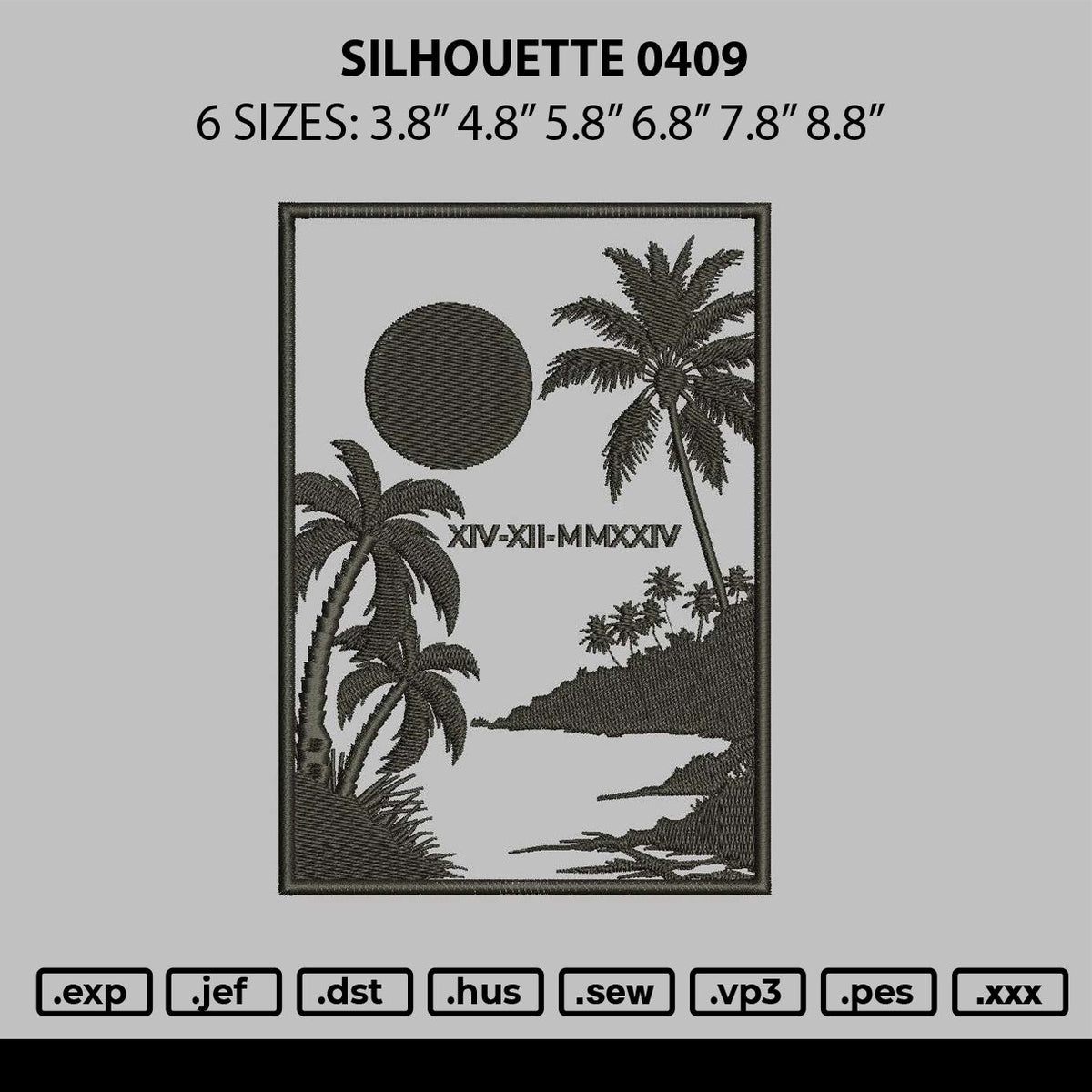 Silhouette 0409 Embroidery File 6 sizes