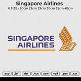 Singapore Airlines Embroidery File 6 size