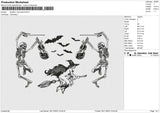 Skeleton and wizard Embroidery File 6 size