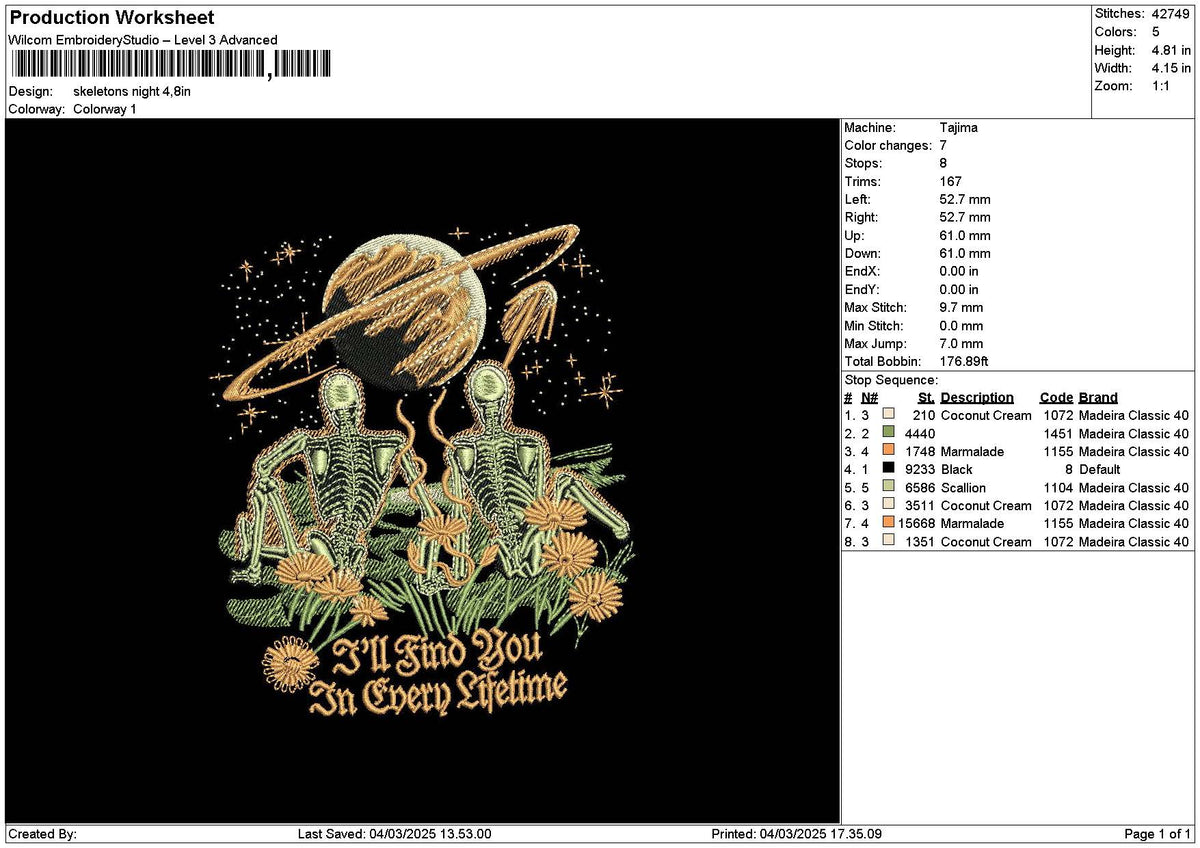 Skeletons0403 Embroidery File 6 sizes