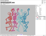 Skeleton Dancing Embroidery