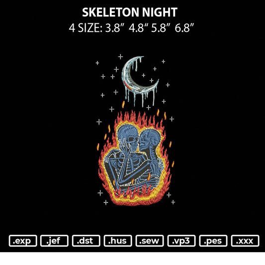 Skeleton Night Embroidery