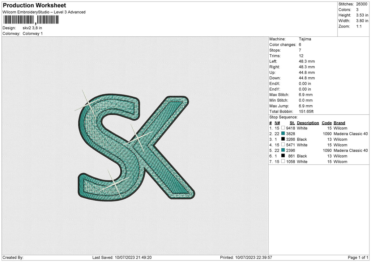 SK v2 Embroidery File 6 size