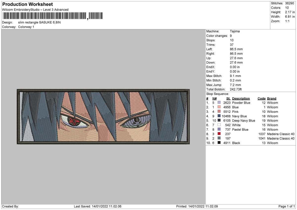 Slim Rectangle Sasuke