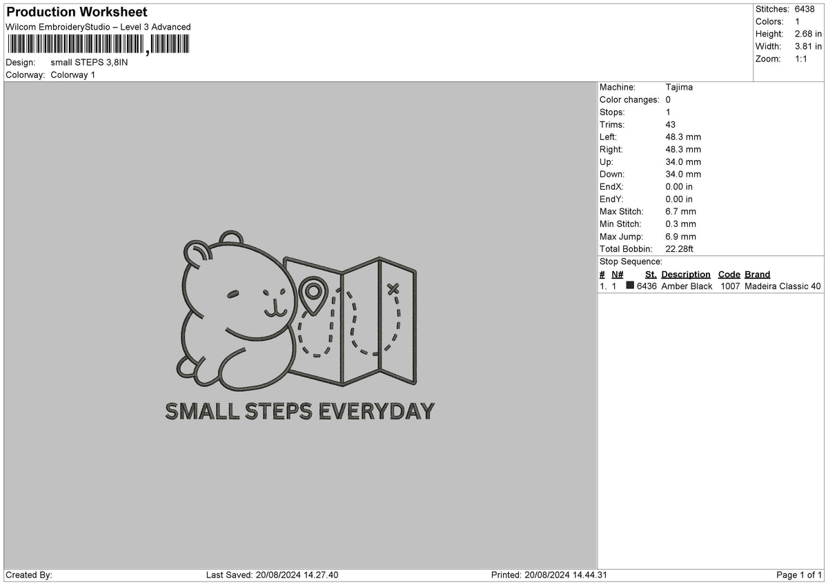 Steps Text 02 Embroidery File 6 sizes