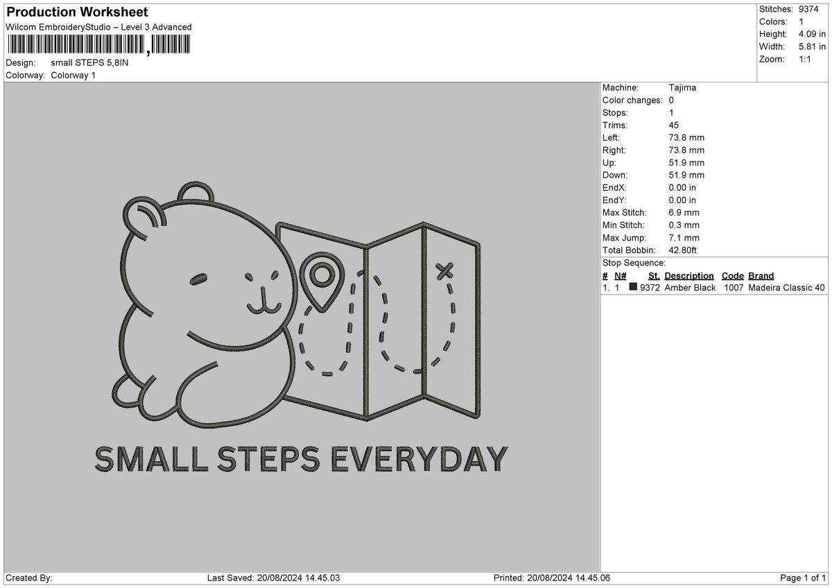 Steps Text 02 Embroidery File 6 sizes