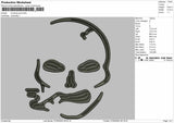 Smoking Skull Embroidery Files