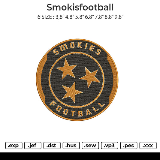 Smokisfootball Embroidery File 6 size