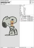 Snoopy Coffee 1901 Embroidery File 6 sizes