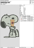 Snoopy Coffee 1901 Embroidery File 6 sizes