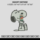 Snoopy Dietdew Embroidery File 6 sizes