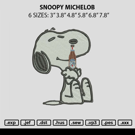 Snoopy Michelob Embroidery File 6 sizes