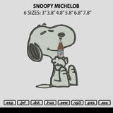 Snoopy Michelob Embroidery File 6 sizes