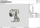 Snoopy Pure Leaf Embroidery File 6 sizes