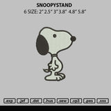 Snoopystand Embroidery File 6 sizes