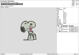 Snoopy Cafecito Embroidery File 6 sizes