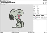Snoopy Cafecito Embroidery File 6 sizes