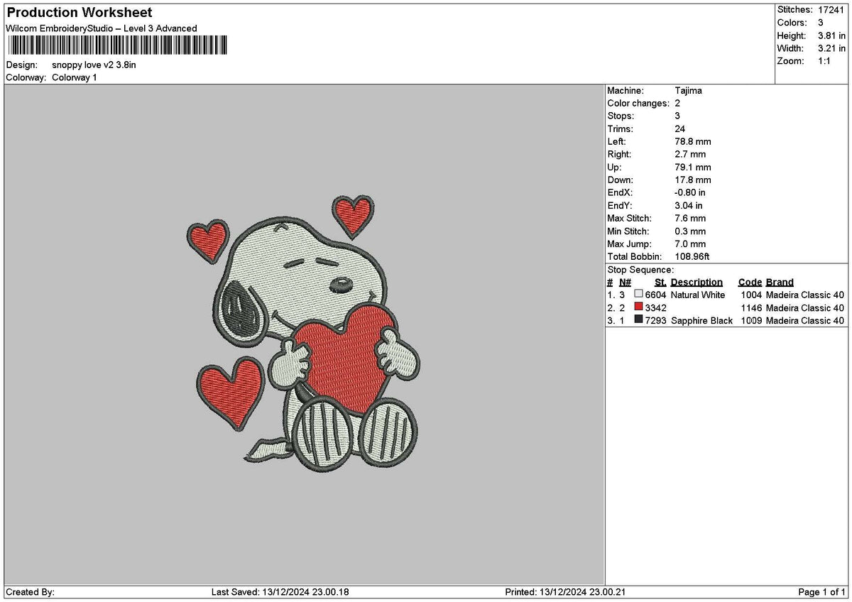 Snoopyheart1312a Embroidery File 6 sizes