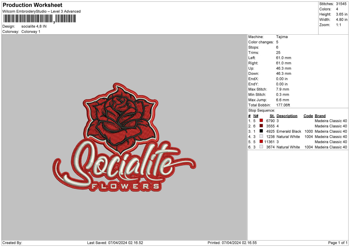 Roseflower01 Embroidery File 6 sizes