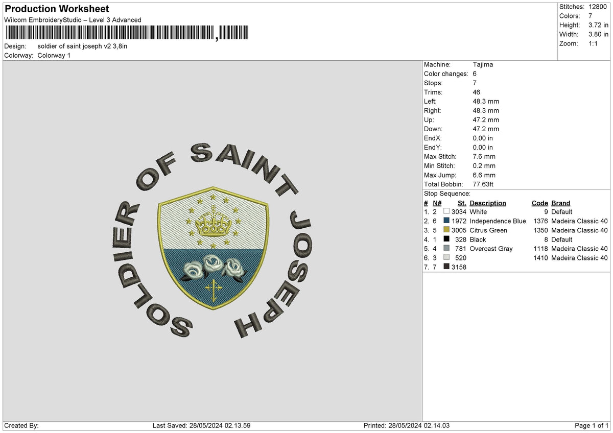 Soldiertext Embroidery 2 Files