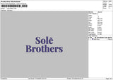 Soletext 01 Embroidery File 6 sizes
