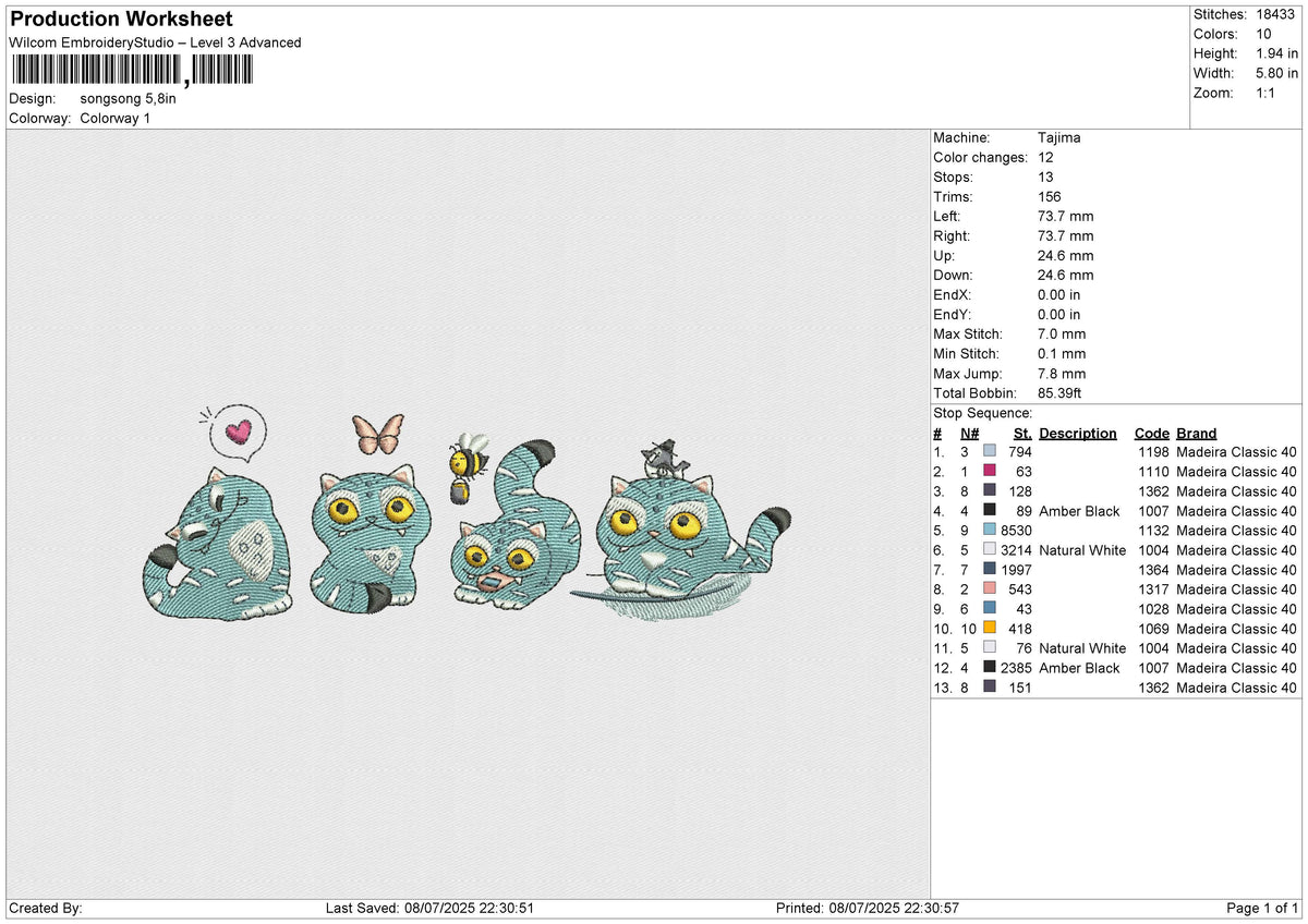 SongSong Embroidery File 6 size