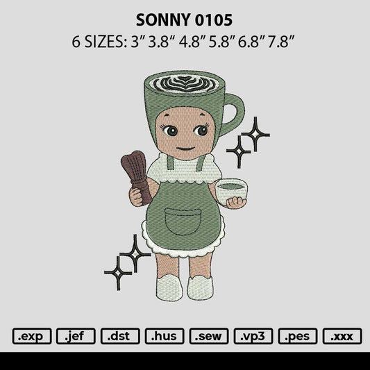 Sonny 0106 Embroidery File 6 sizes