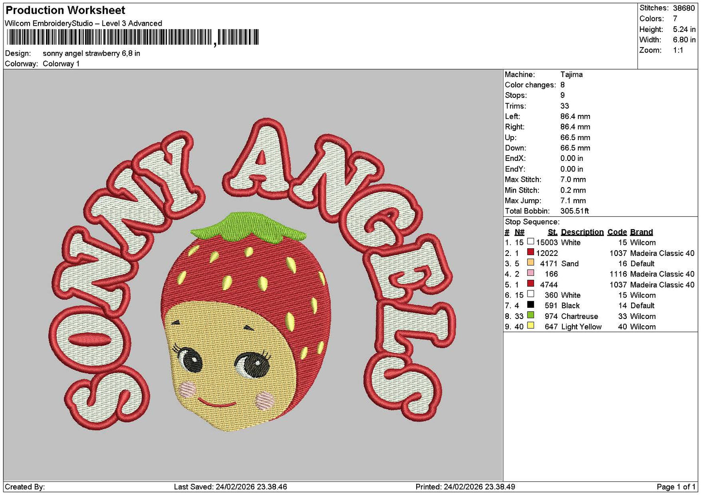 Sonyhead 2402 Embroidery File 6 sizes