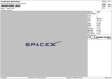 Spacetext X Embroidery File 6 sizes