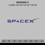 Spacetext X Embroidery File 6 sizes