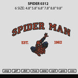 Spider 0312 Embroidery File 6 sizes