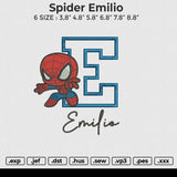 Spider Emilio Embroidery File 6 size
