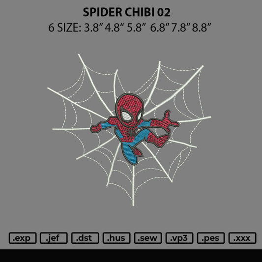 Spider Chibi 02 Embroidery File 6 sizes