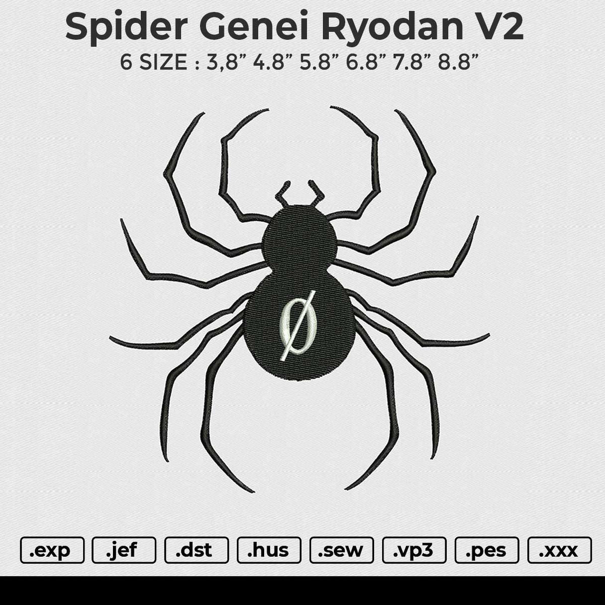 Spider Genei Ryodan V2 Embroidery File 6 size