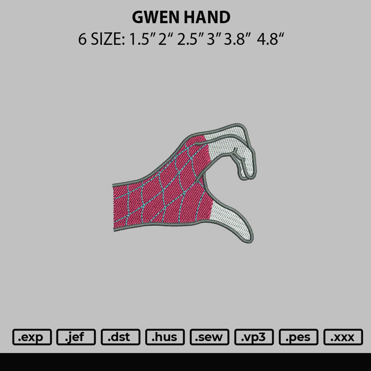 Gwen Hand Embroidery File 6 sizes